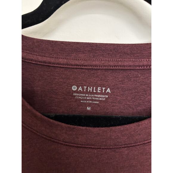Athleta Uptempo Top Womens Medium Long Sleeve Pullover Auberge Heather Athletic - Picture 4 of 7